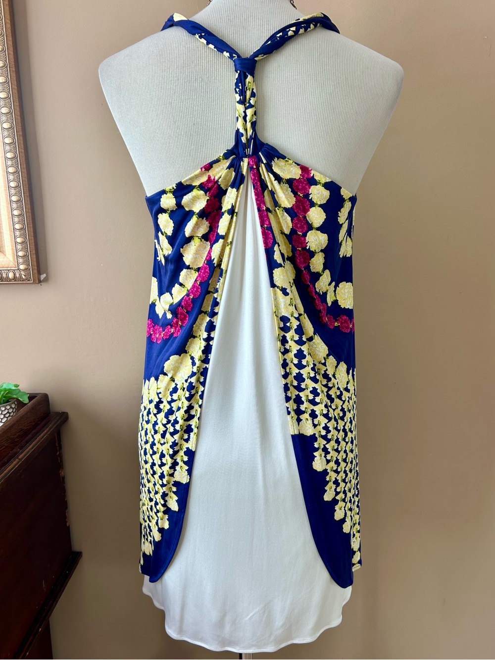 Mara Hoffman Silk Racer Back Mini Dress Floral Lei Necklace Print Size Small S - Picture 4 of 7